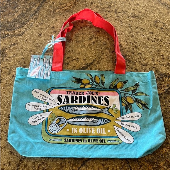 🧀🐟Trader Joe’s 2 PACK Reusable Eco Cotton Shopping Grocery Tote Bags🧀🐟 - Picture 3 of 15